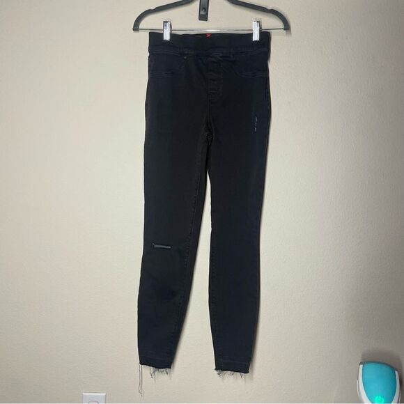 Spanx Distressed Ankle Skinny Denim Jean Legging Vintage Black Size Small - Picture 4 of 15